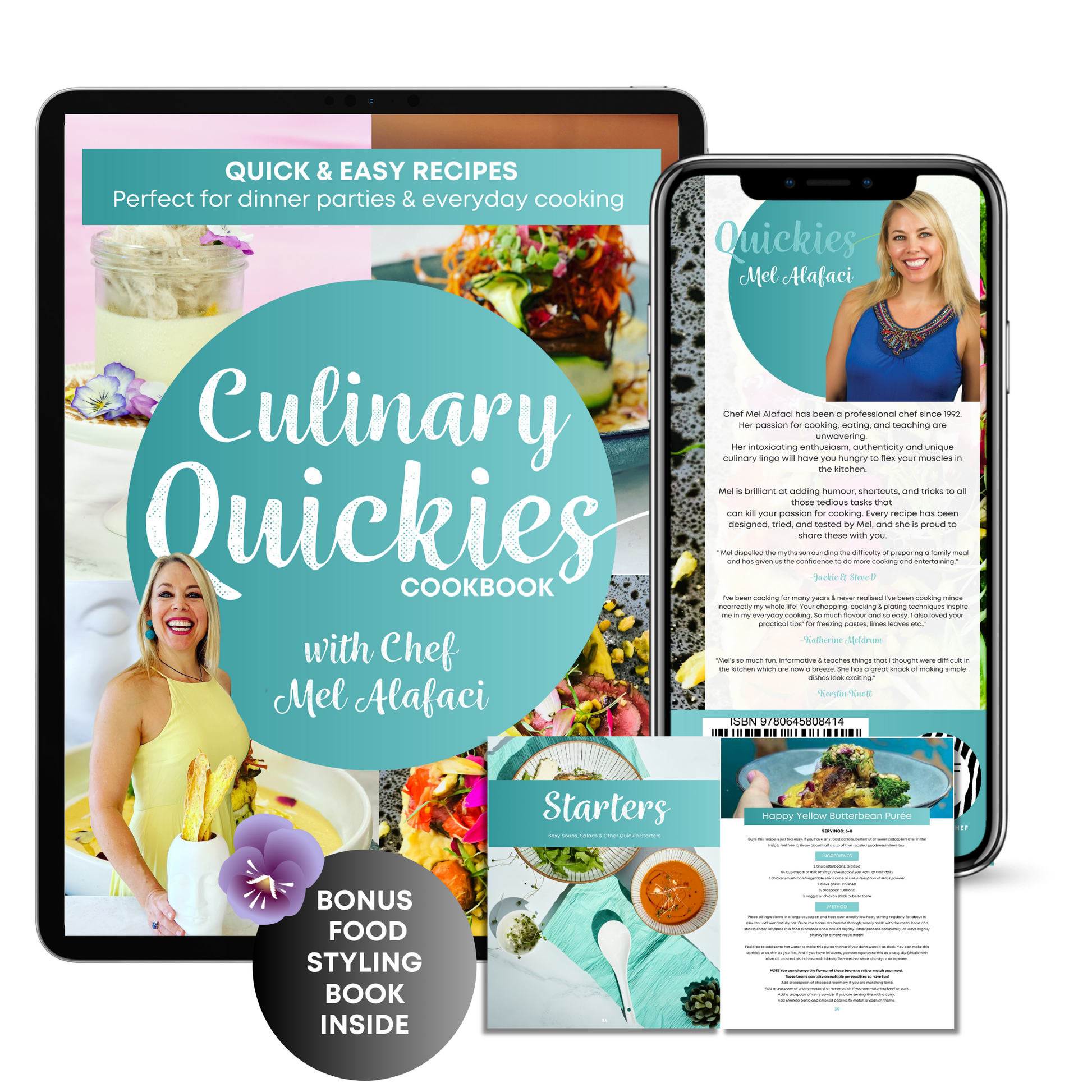 Culinary Quickies Cookbook by Chef Mel Alafaci the Happy Chef Vanilla Zulu ebook digital cookbook series quick easy recipes perfect for dinner parties and everyday cooking food styling