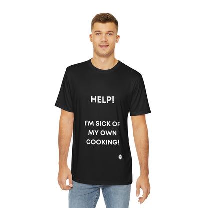 Funny Cooking Help Men's Polyester Tee - Chef Mel The Happy Chef
