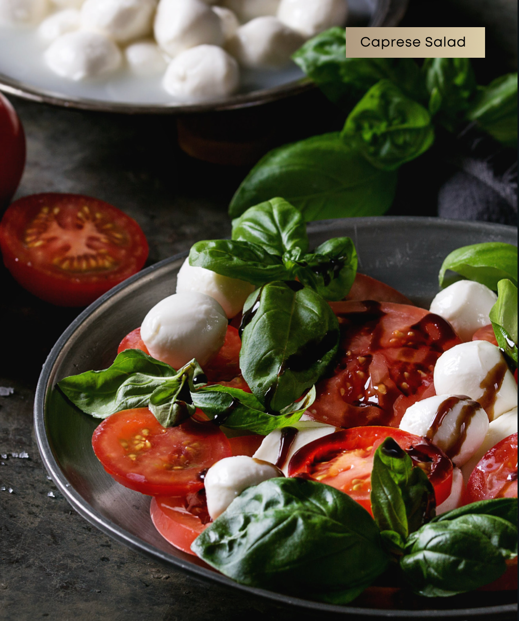 Italian Quickies Cookbook by Chef Mel Alafaci the Happy Chef Vanilla Zulu ebook digital cookbook series classic Caprese Salad with balsamic