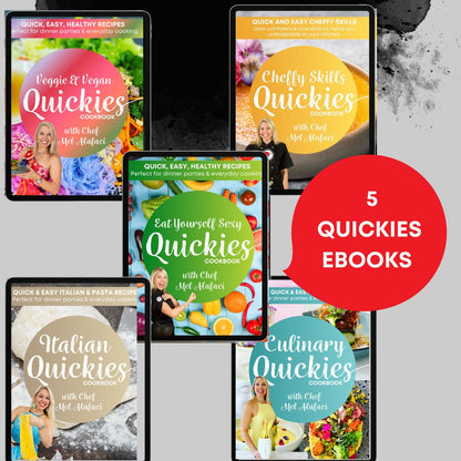 Promotional image for Happy Foodies Special Bundles with quickie ebooks displayed.